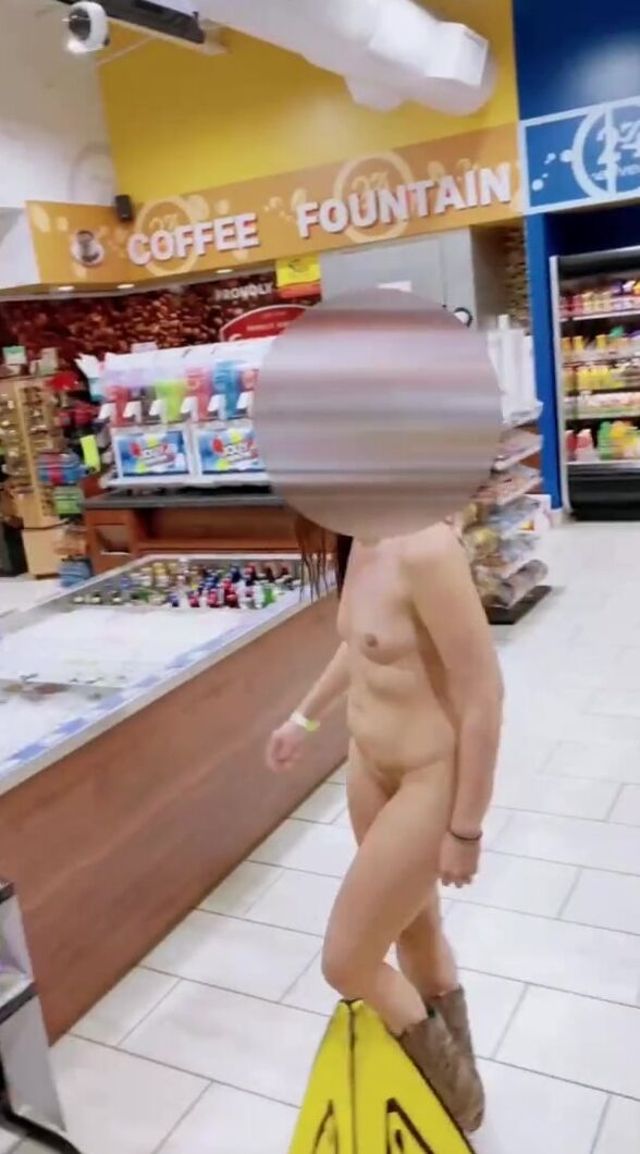 Bubbles Nude Into A Convenience Store